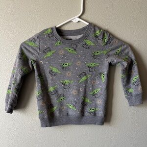 Star Wars Grogu/Baby Yoda Print Sweatshirt 4T Gray
